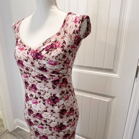 Sew Trendy Maternity Photography Gown Mermaid Zoie Dress Maxi Stretchy Floral - Picture 7 of 15